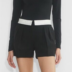 Babaton High Waist Black and White Shorts